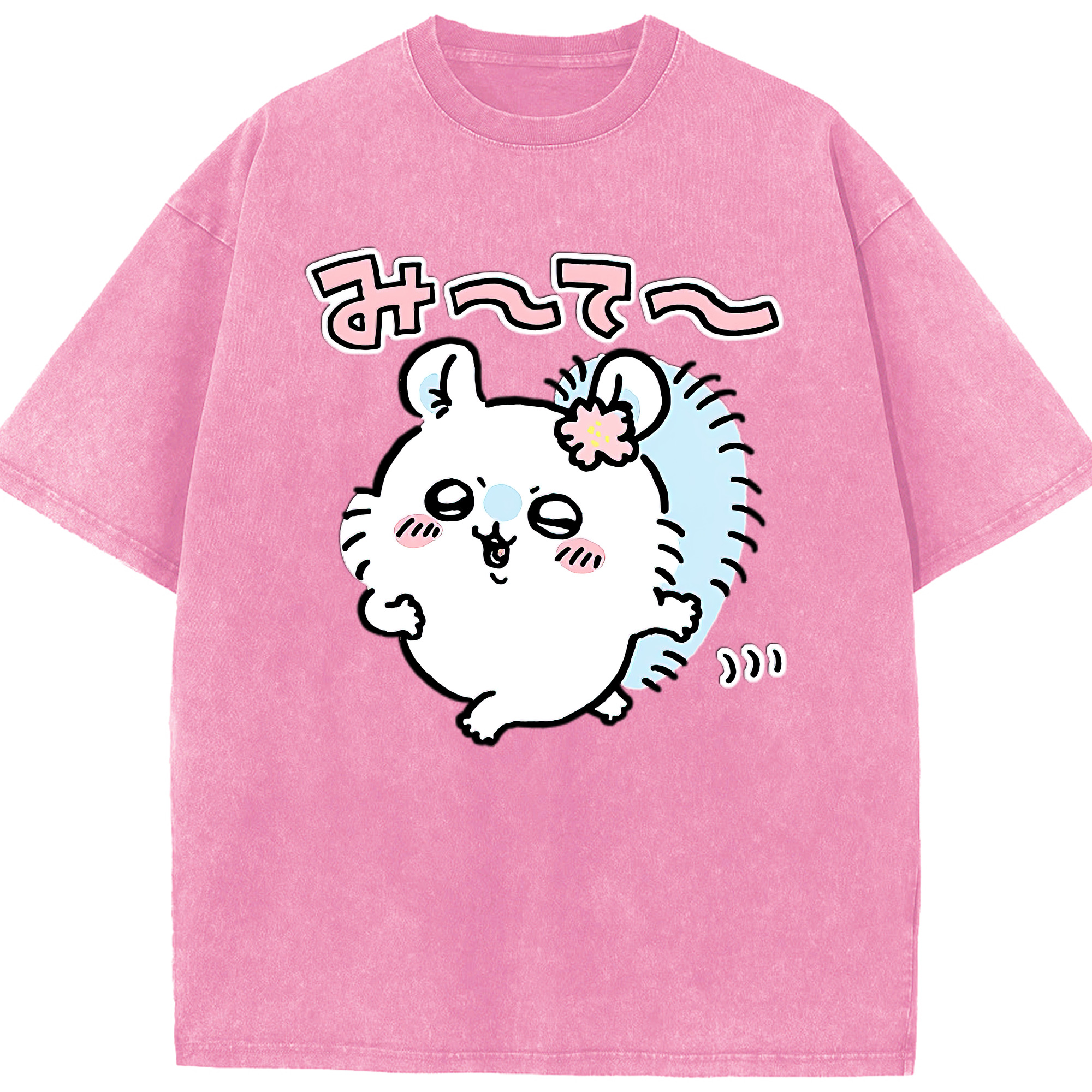 （画像用） ちいかわ モモンガ Chii-kawa Momonga 綿100% ヴィンテージ風 半袖Tシャツ（フロントプリント）